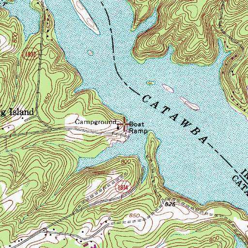Topographic Map of Long Island Access Area, NC