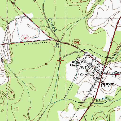 Topographic Map of Savage Mill Run, NC