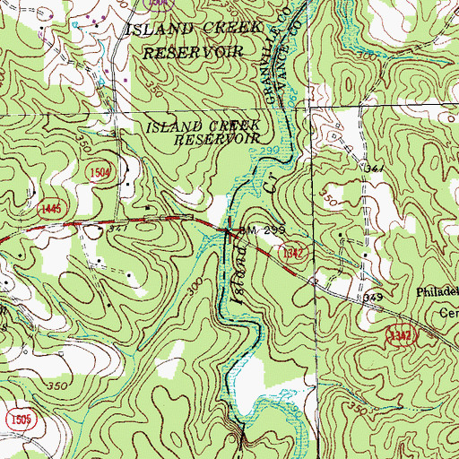 Topographic Map of Marion Branch, NC