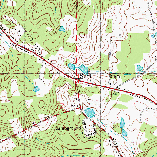 Topographic Map of Surl, NC