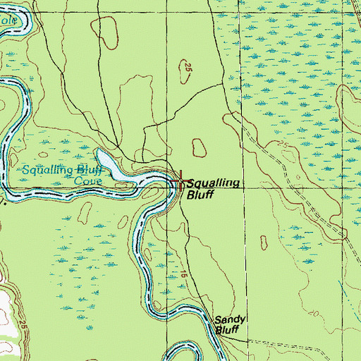 Topographic Map of Squalling Bluff, NC