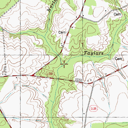 Topographic Map of North Branch, NC