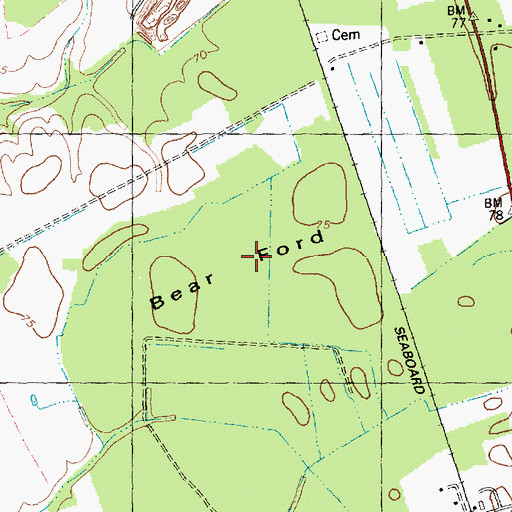 Topographic Map of Bear Ford, NC