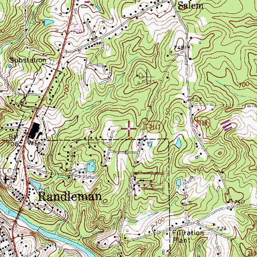 Topographic Map of Dayspring, NC