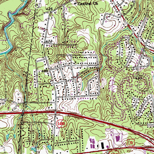 Topographic Map of Spring Valley, NC