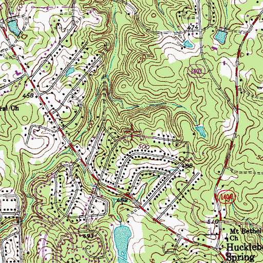 Topographic Map of Forest Acres, NC