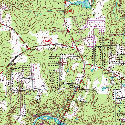 Topographic Map of Huntington Place, NC