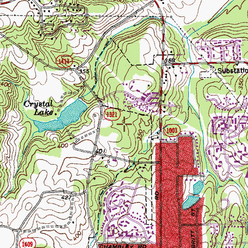 Topographic Map of Suntree, NC