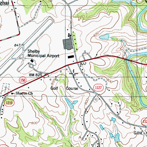 Topographic Map of Riverbend Acres, NC