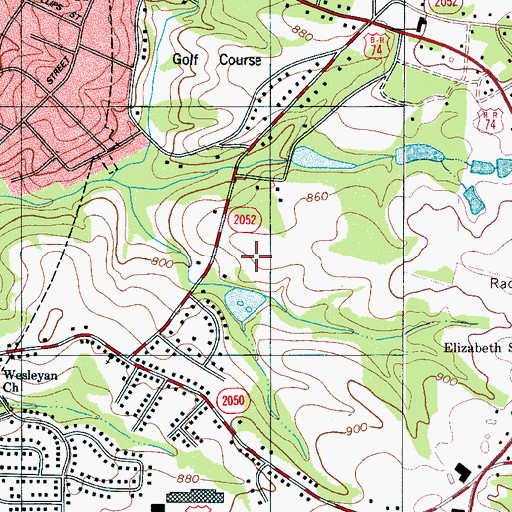 Topographic Map of Country Club Gardens, NC