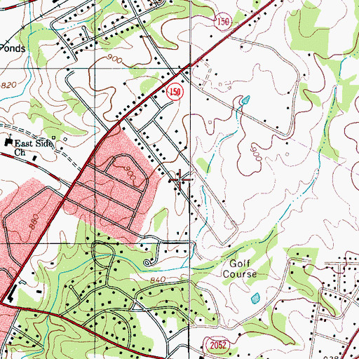 Topographic Map of Meadowood, NC