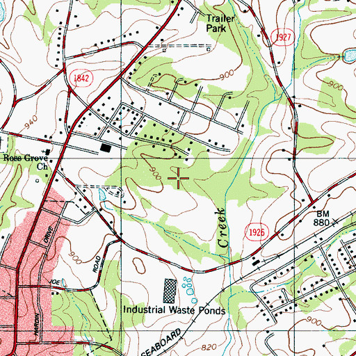 Topographic Map of Allendale, NC
