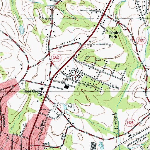 Topographic Map of Allen Acres, NC