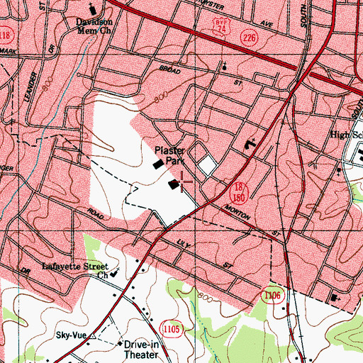 Topographic Map of Ramblewood Apartments, NC