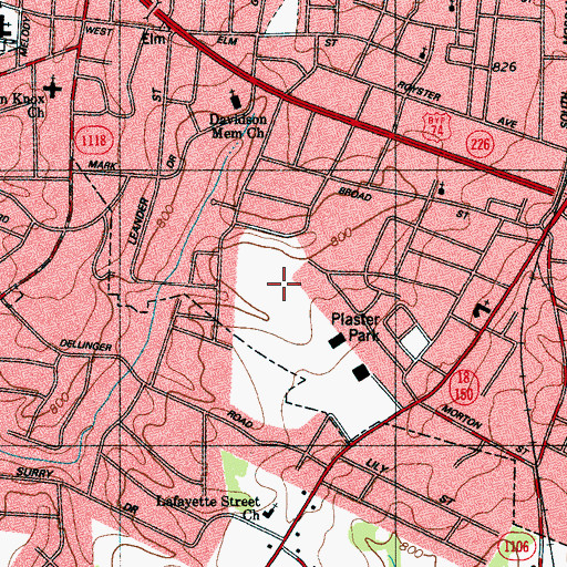 Topographic Map of Sedgefield Apartments, NC