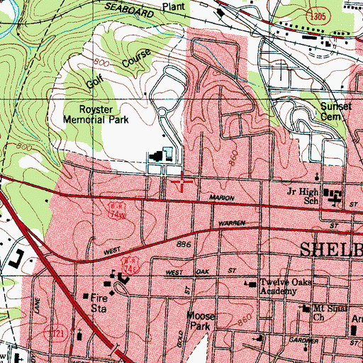 Topographic Map of Park Sumter Terrace Apartments, NC