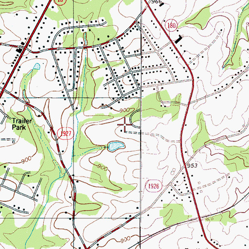 Topographic Map of Woodsdale, NC