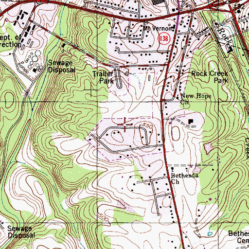 Topographic Map of Windsor Hills, NC