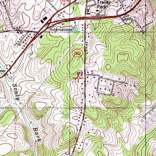 Topographic Map of Cedar Village, NC