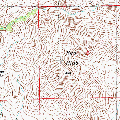 Topographic Map of Red Hills, AZ