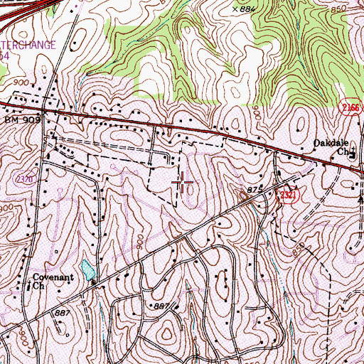 Topographic Map of Camelot Acres, NC