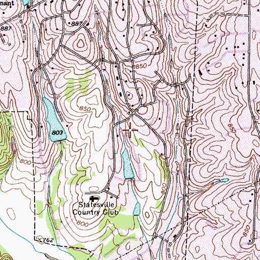 Topographic Map of Shannon Acres, NC