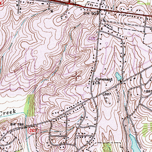 Topographic Map of Nelly Green Estates, NC