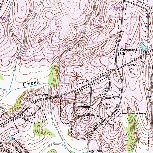 Topographic Map of East Brook, NC