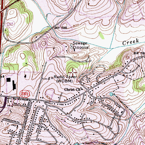 Topographic Map of Eastfield Estates, NC