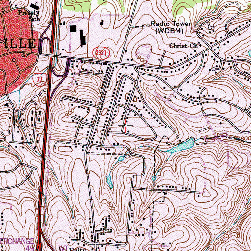 Topographic Map of Green Acres, NC