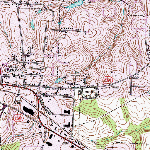 Topographic Map of Cloaninger, NC