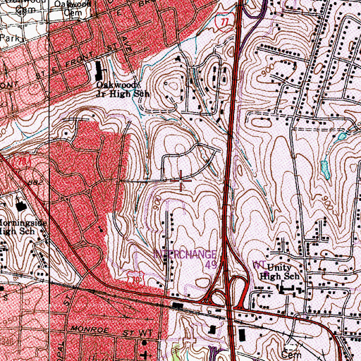 Topographic Map of Berkshire Hills, NC