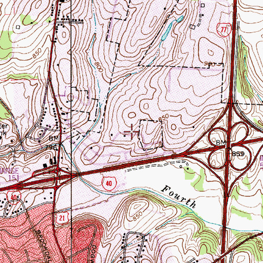Topographic Map of Eastover Acres, NC