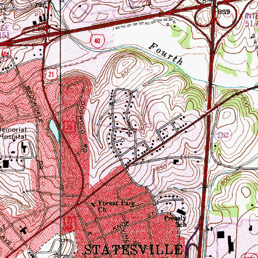 Topographic Map of Brookgreen, NC