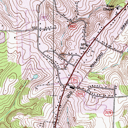 Topographic Map of Iredell Heights, NC