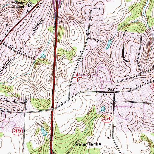 Topographic Map of Danbury Forest, NC