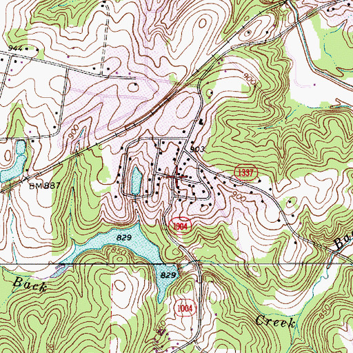 Topographic Map of Bostian Heights, NC