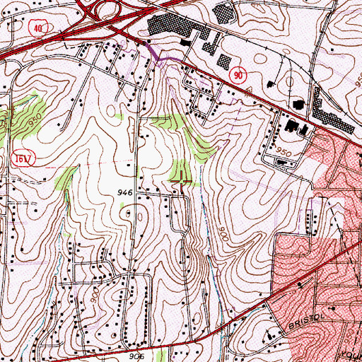 Topographic Map of Greencrest, NC
