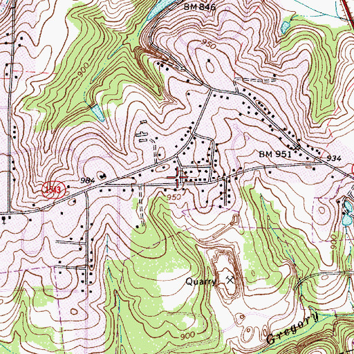 Topographic Map of Monticello Heights, NC