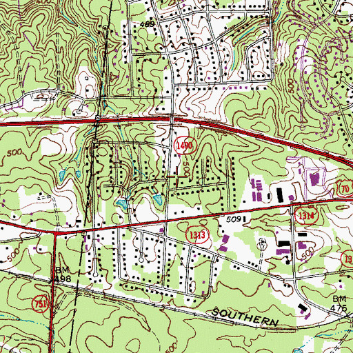 Topographic Map of West Hills East, NC