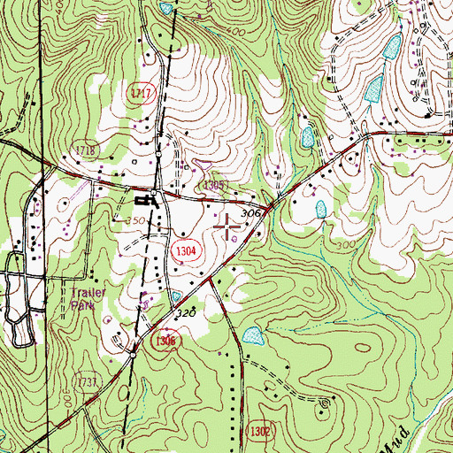 Topographic Map of Lochnora, NC