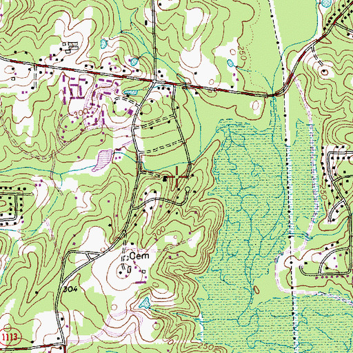 Topographic Map of Chicopee Hills, NC
