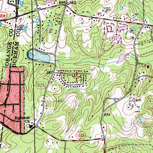 Topographic Map of Devonshire Manor, NC