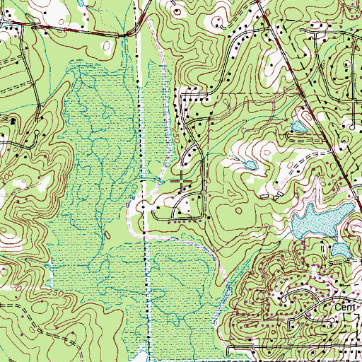 Topographic Map of Woodberry, NC