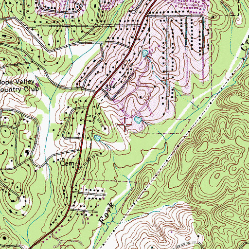 Topographic Map of Surry Green, NC