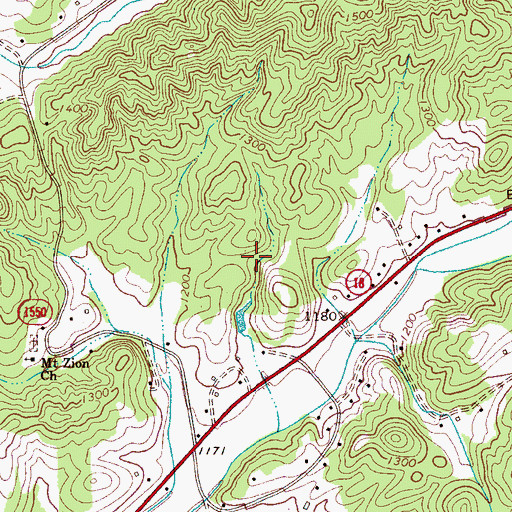 Topographic Map of Berkshire Hills, NC