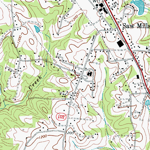 Topographic Map of Mayfield, NC