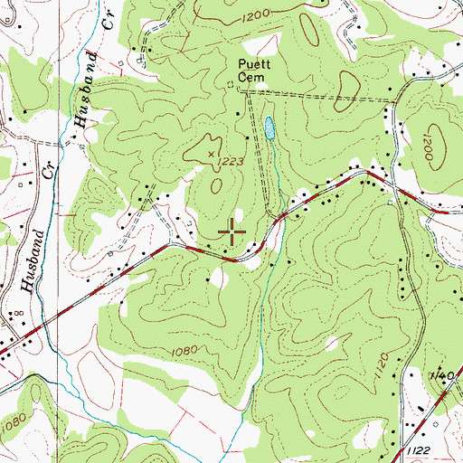 Topographic Map of Gamewell Heights, NC