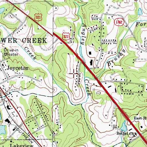 Topographic Map of Mountain View Development, NC