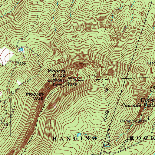 Topographic Map of Balanced Rock, NC